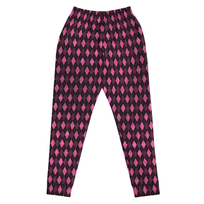 Women's Joggers Hot Pink Argyle