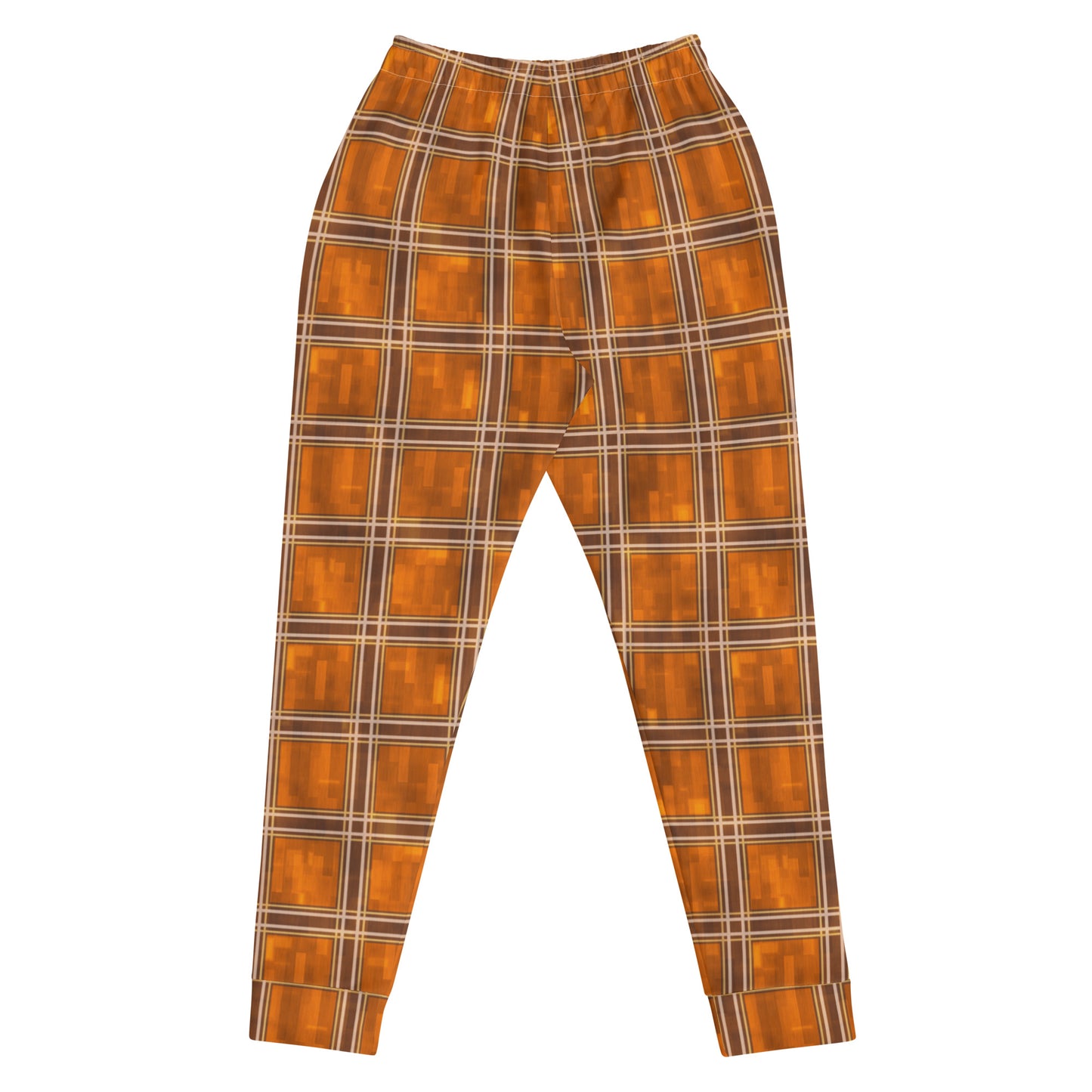 Women's Joggers Orange Plaid