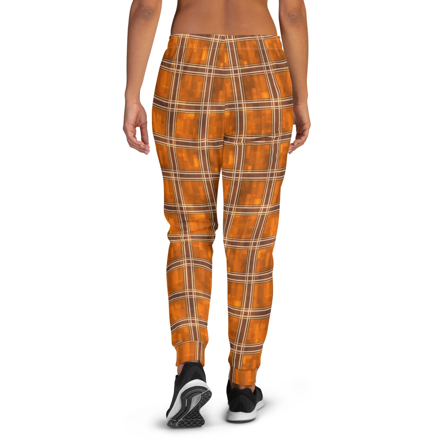 Women's Joggers Orange Plaid