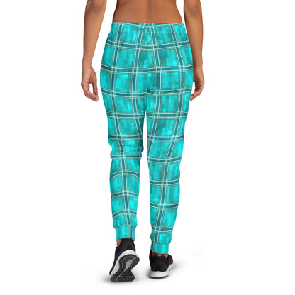 Women's Joggers Teal Plaid