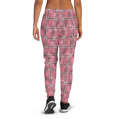 Women's Joggers Pink Sakura Plaid