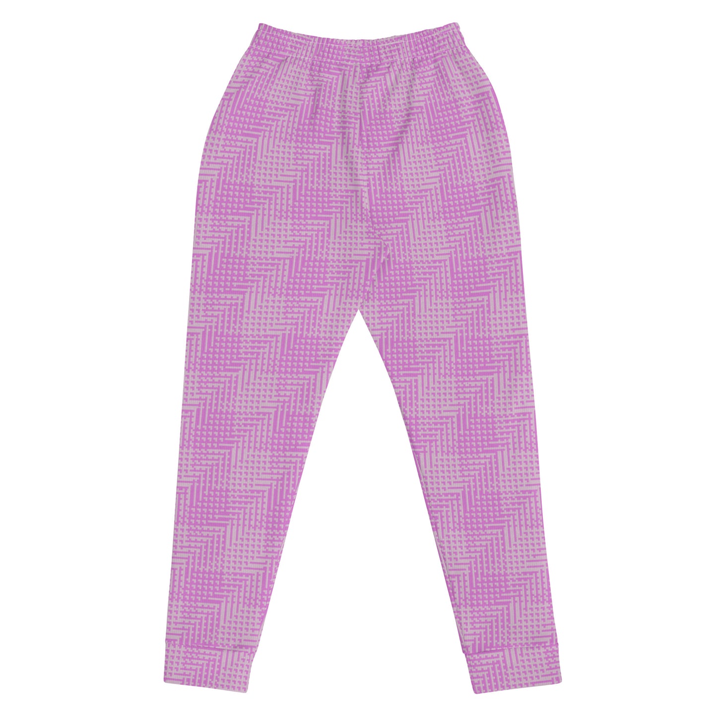 Women's Joggers Pink Houndstooth Gingham Mix