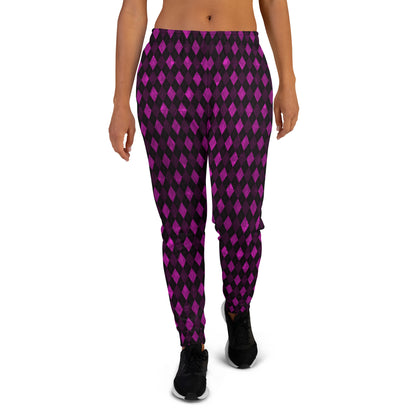 Women's Joggers Plum Argyle