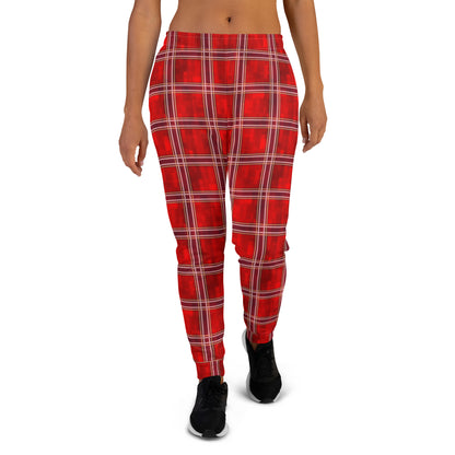 Women's Joggers Red Plaid