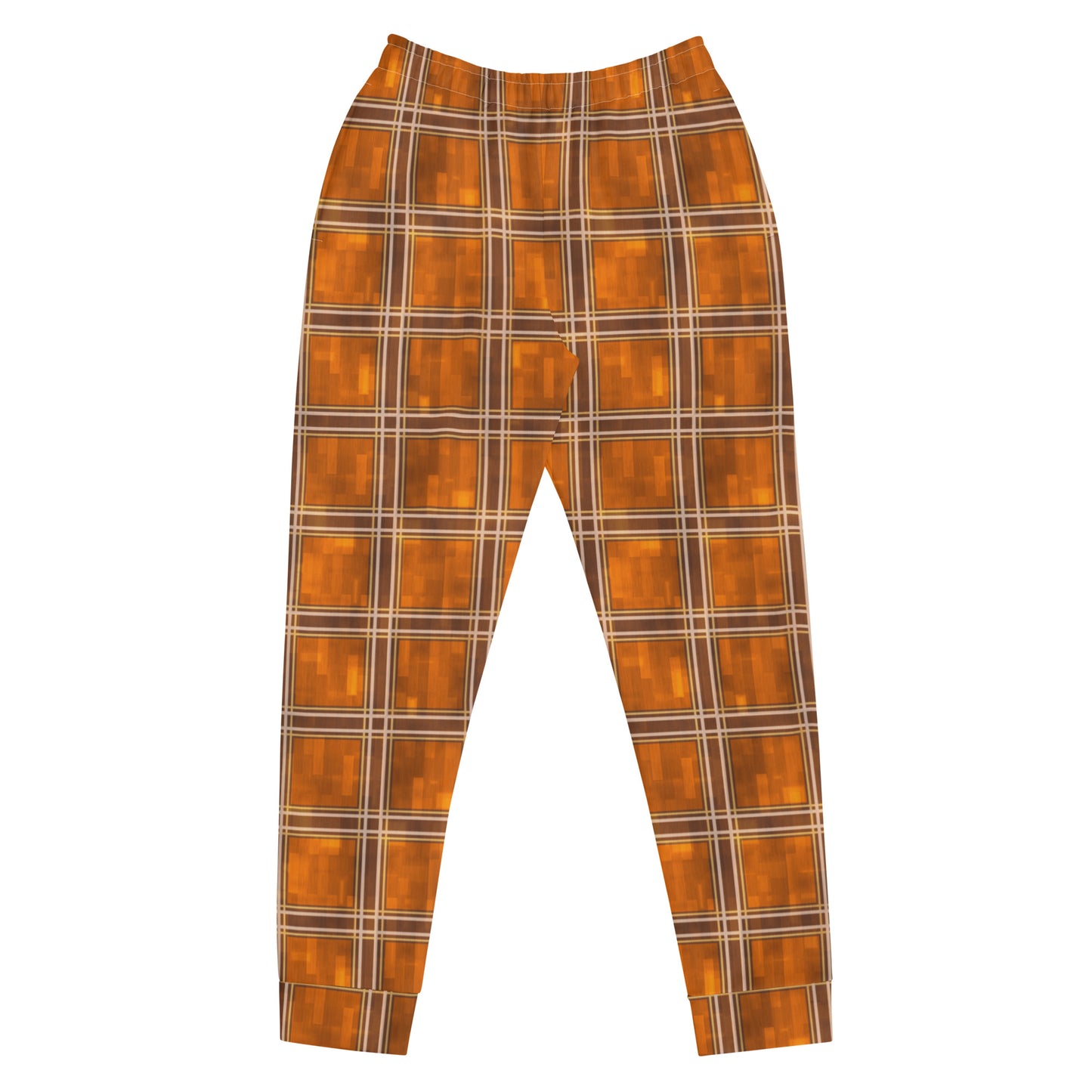 Women's Joggers Orange Plaid