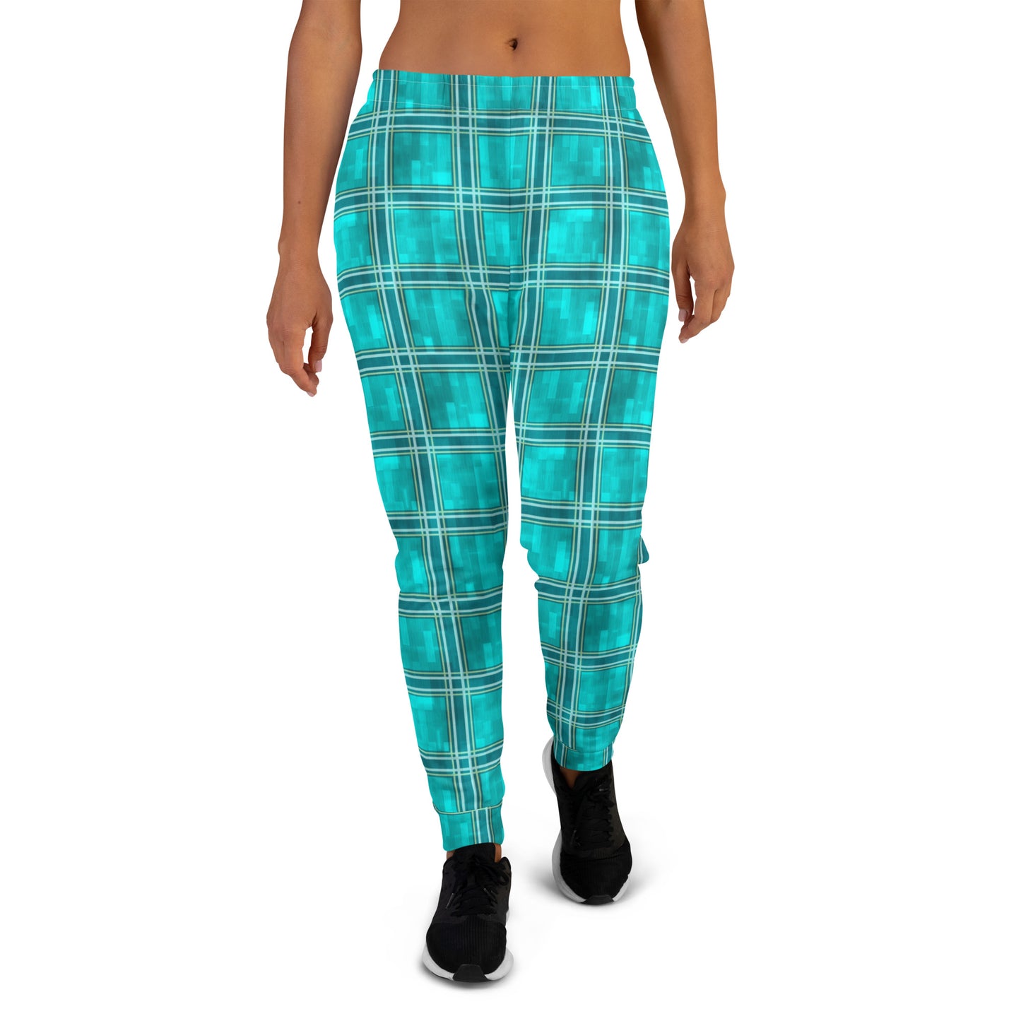 Women's Joggers Teal Plaid