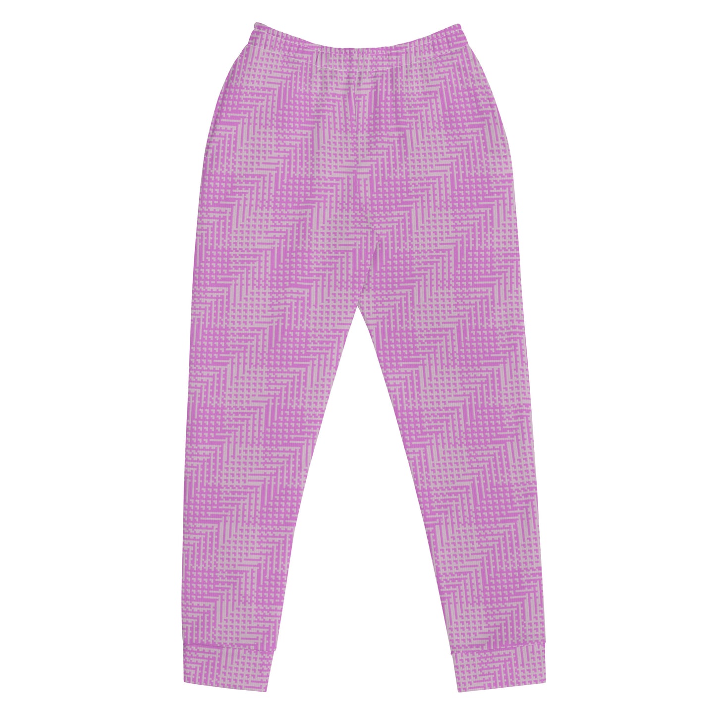 Women's Joggers Pink Houndstooth Gingham Mix