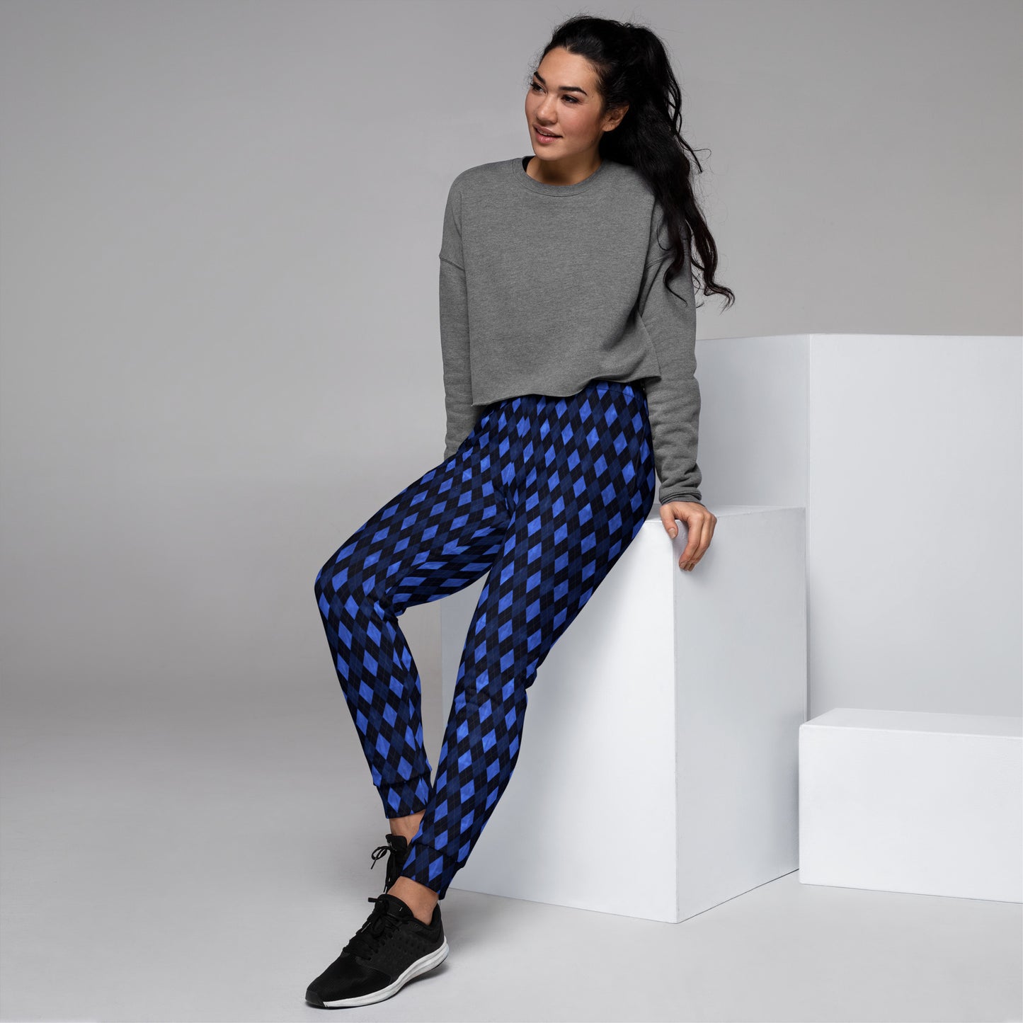 Women's Joggers Blue Argyle