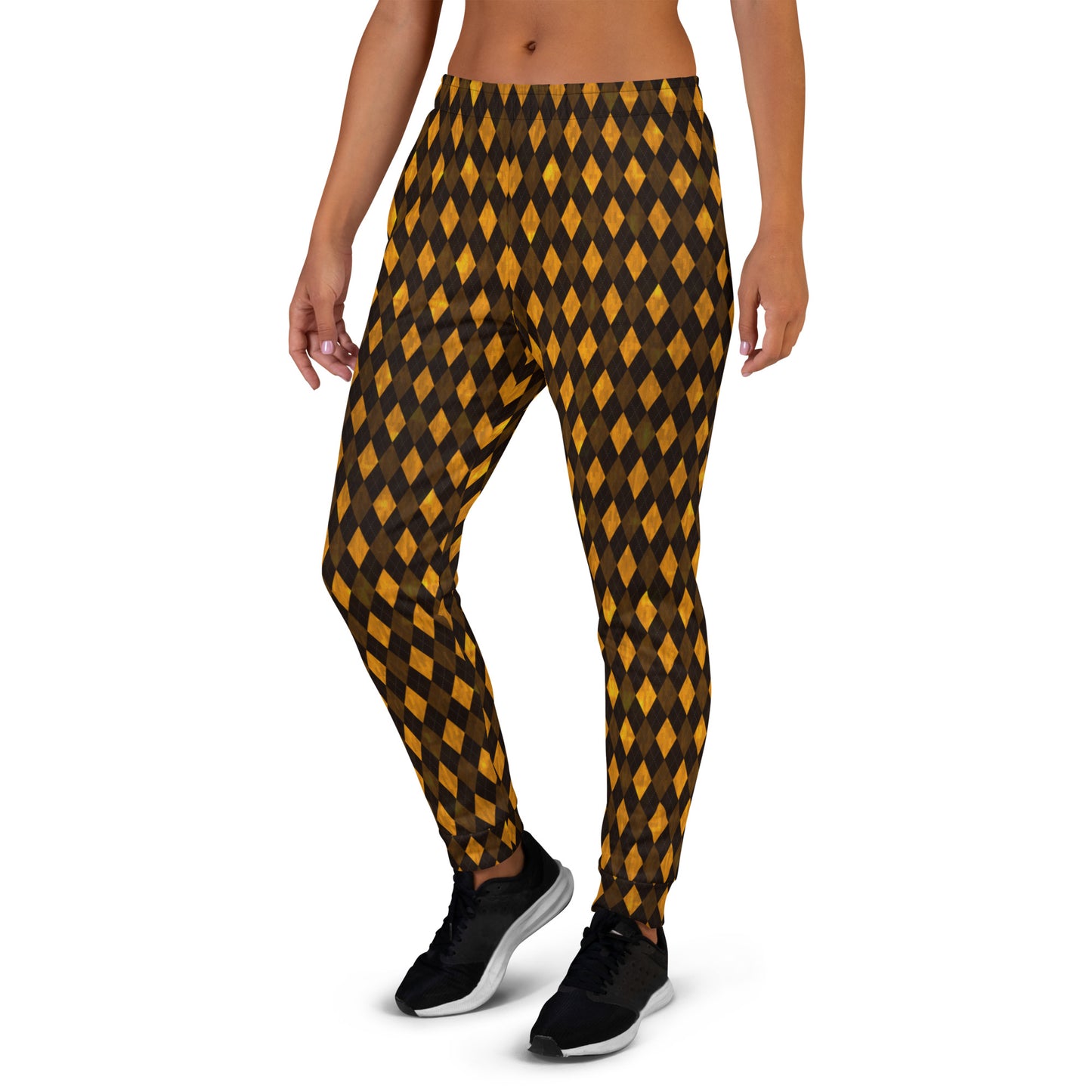 Women's Joggers Orange Argyle