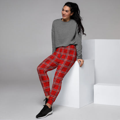 Women's Joggers Red Plaid