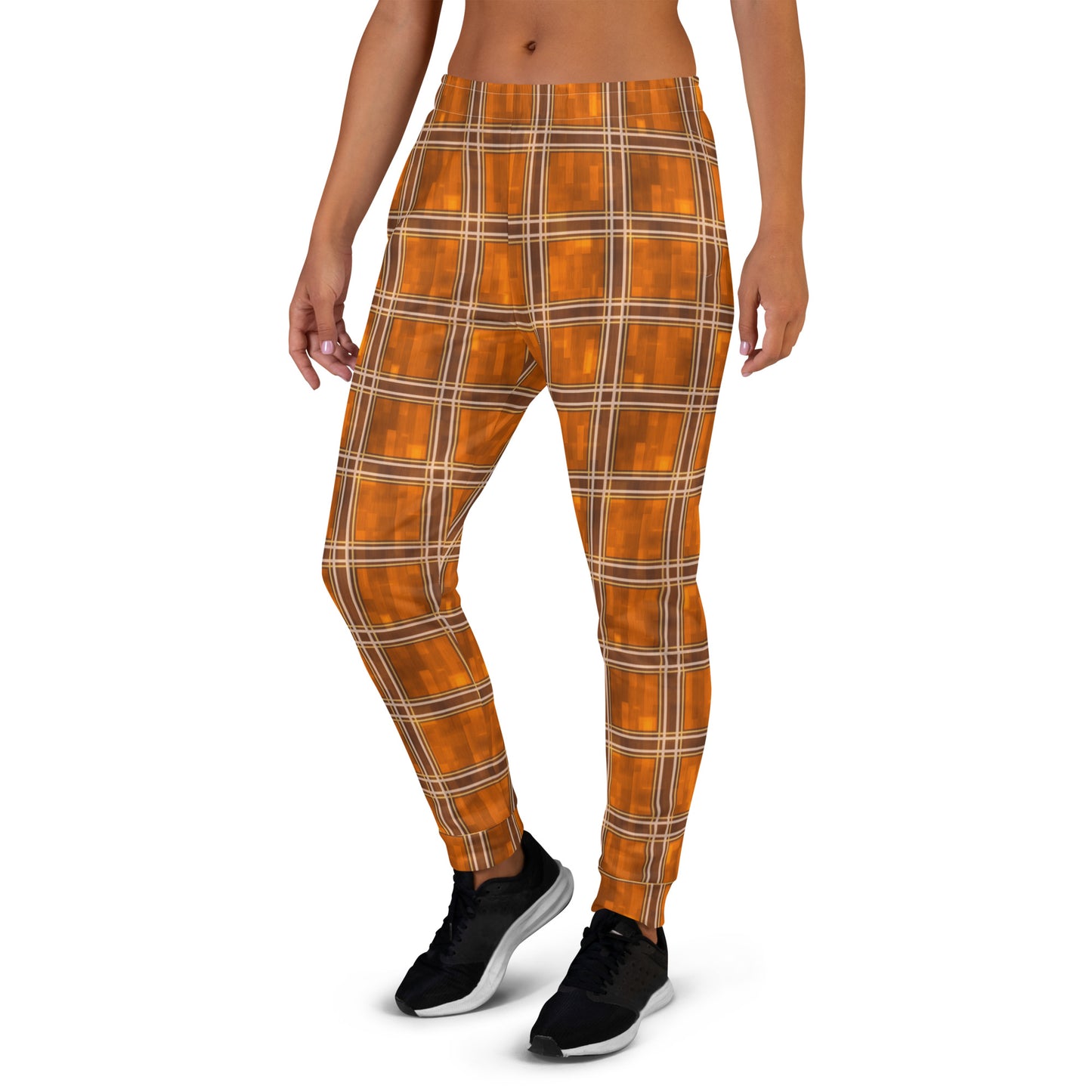 Women's Joggers Orange Plaid