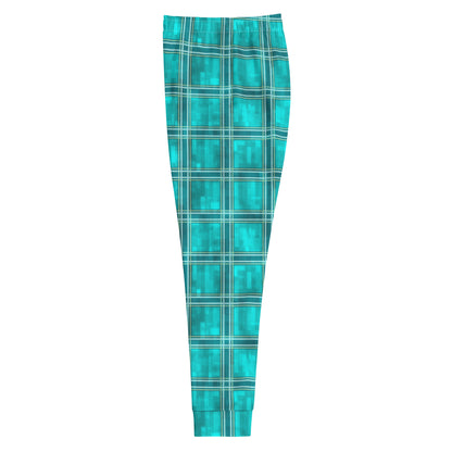 Women's Joggers Teal Plaid