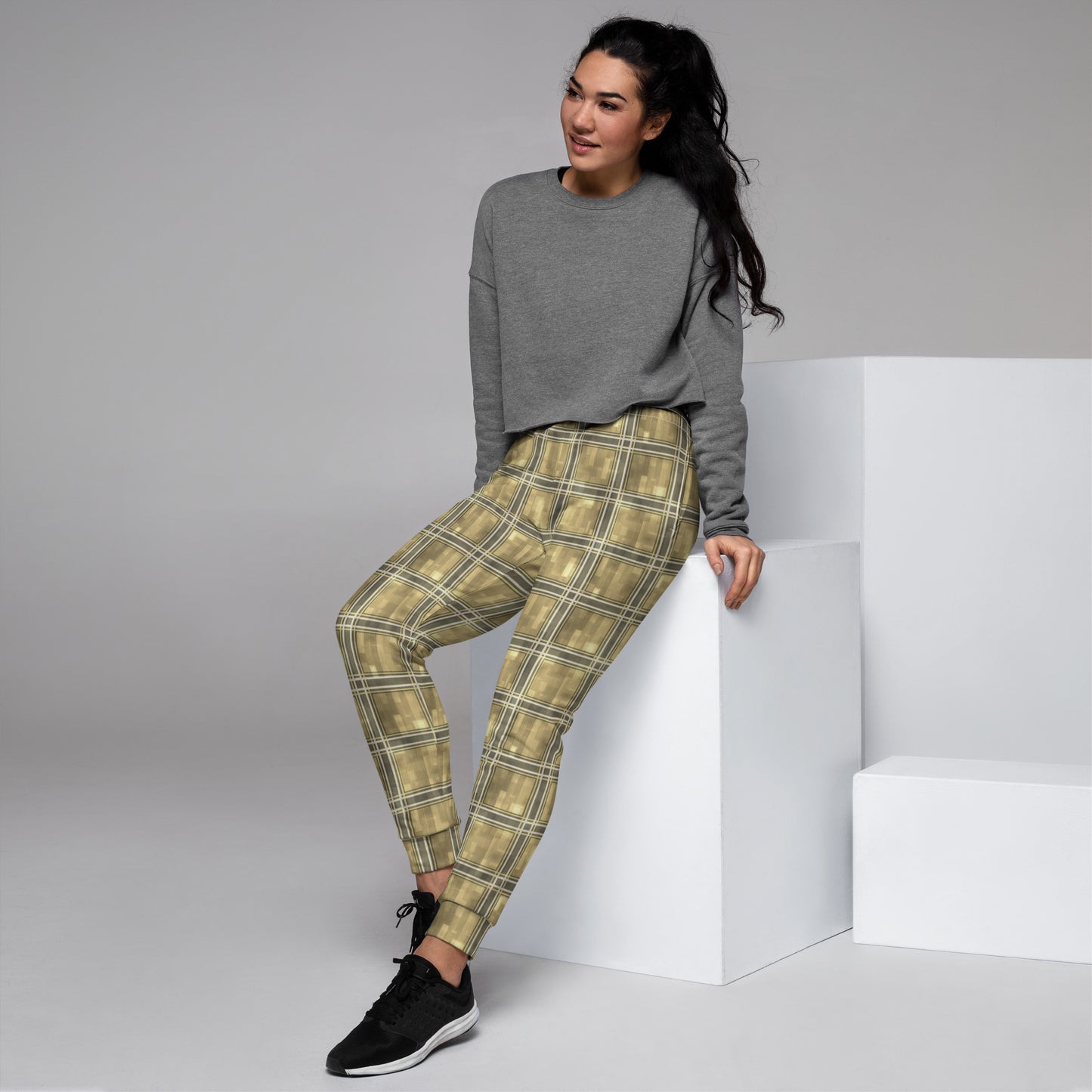 Women's Joggers Moonlit Yellow Plaid