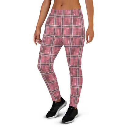 Women's Joggers Pink Sakura Plaid