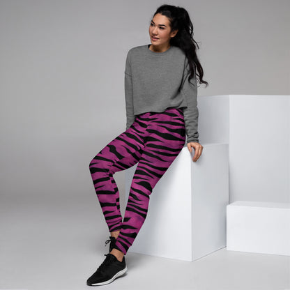 Women's Joggers Purple Animal Print