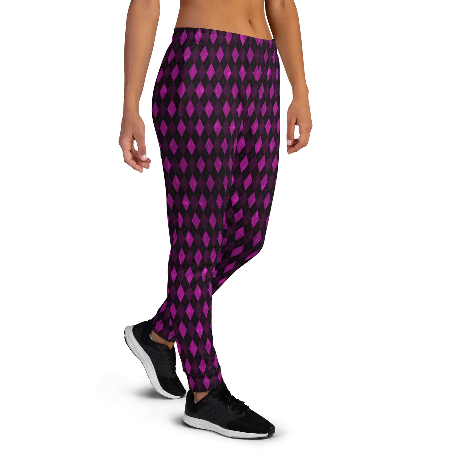 Women's Joggers Plum Argyle