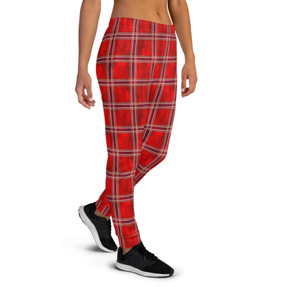 Women's Joggers Red Plaid