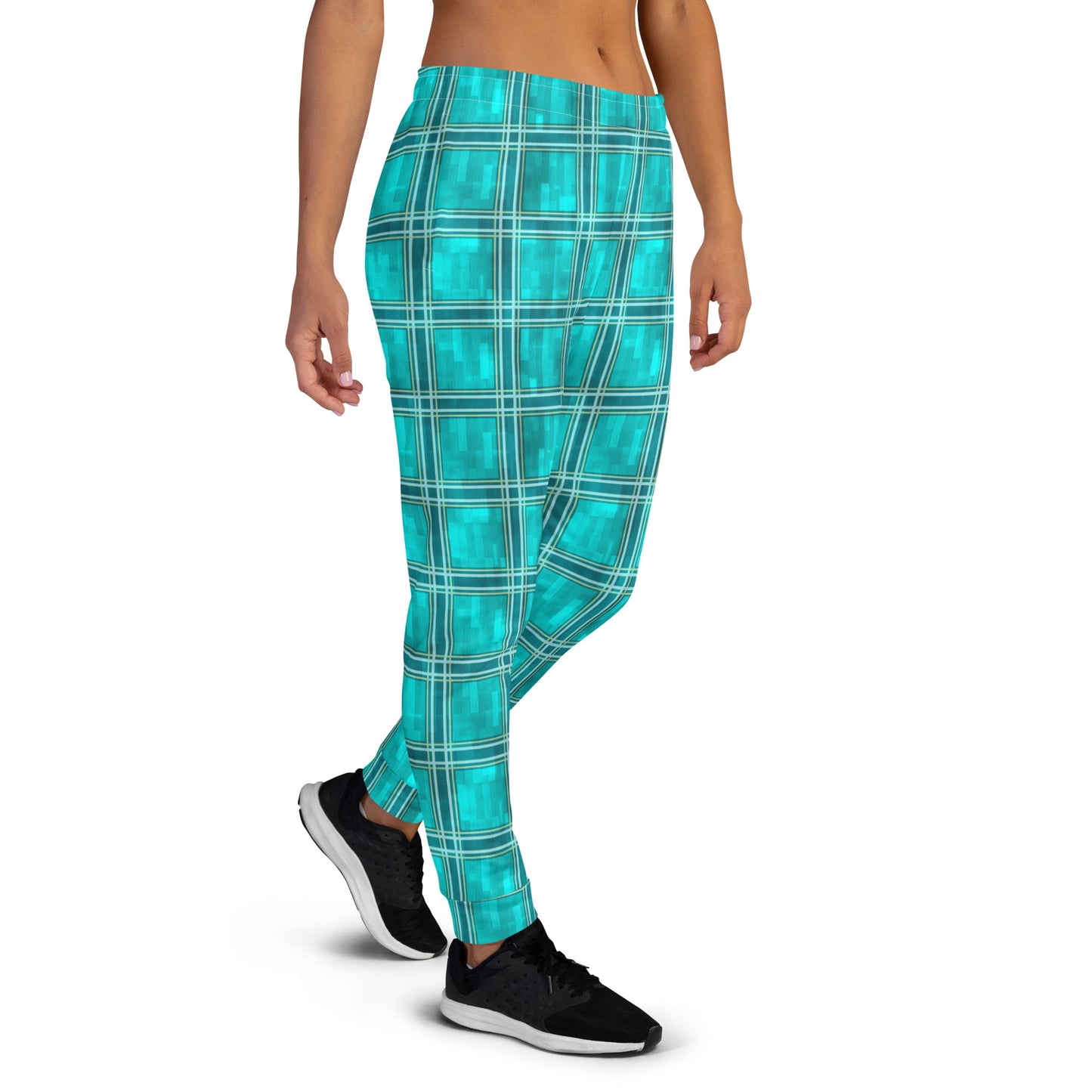 Women's Joggers Teal Plaid