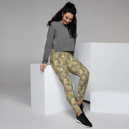 Women's Joggers Moonlit Yellow Plaid