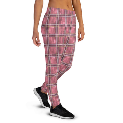 Women's Joggers Pink Sakura Plaid