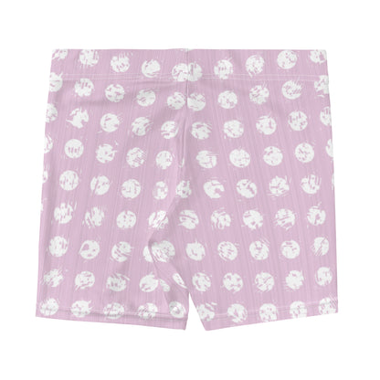 Women's White Polka Dot Pink Shorts