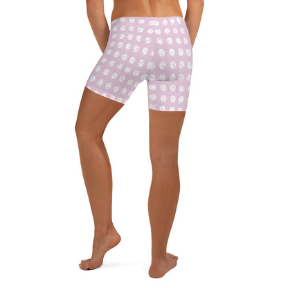 Women's White Polka Dot Pink Shorts