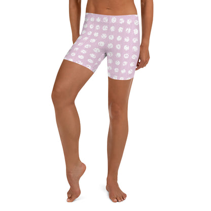 Women's White Polka Dot Pink Shorts