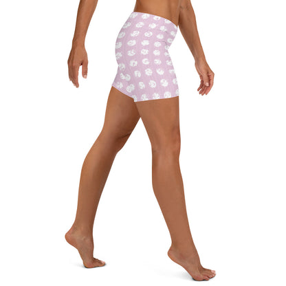 Women's White Polka Dot Pink Shorts