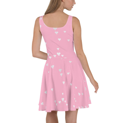 Skater Dress Hex Heart XOXO Pink