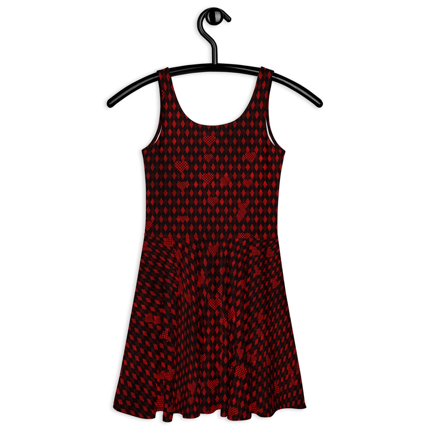 Skater Dress Checkered Heart XOXO Red Argyle