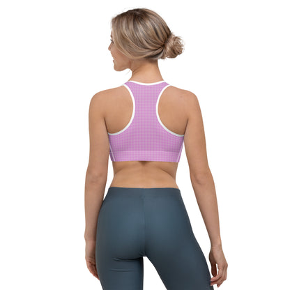 Women's Sports Bra Pink Houndstooth-Gingham Mix