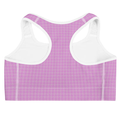 Women's Sports Bra Pink Houndstooth-Gingham Mix