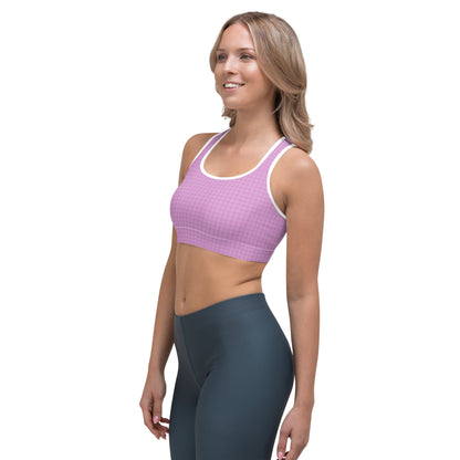 Women's Sports Bra Pink Houndstooth-Gingham Mix