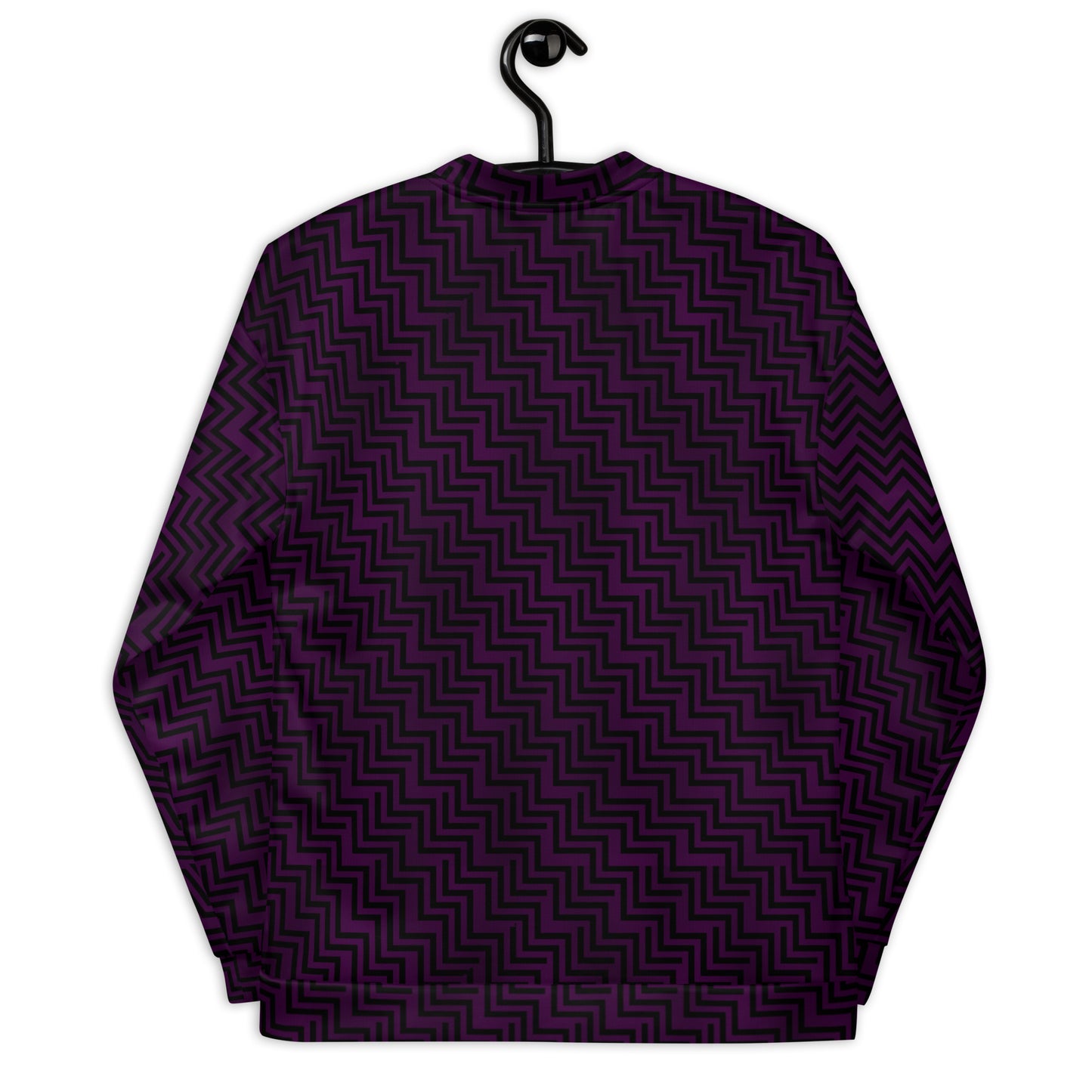 Unisex Bomber Jacket Purple & Black Zig Zag Print