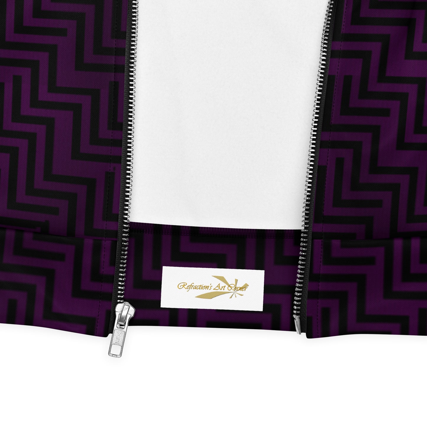 Unisex Bomber Jacket Purple & Black Zig Zag Print