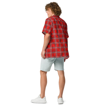 Unisex Button Shirt Red Plaid