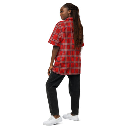 Unisex Button Shirt Red Plaid