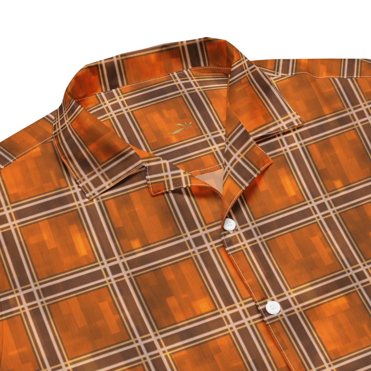 Unisex Button Shirt Orange Plaid