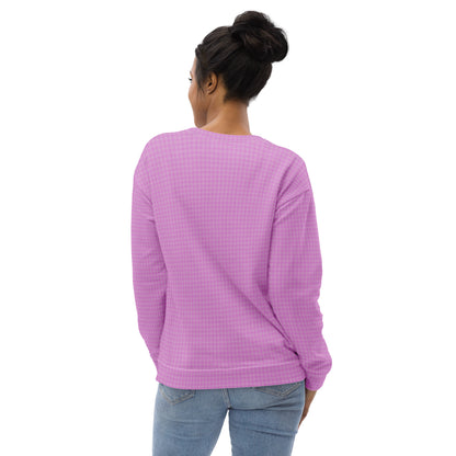 Women's Sweatshirt Pink Houndstooth-Gingham Mix