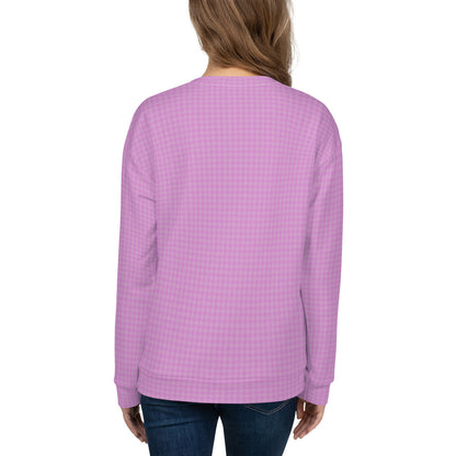 Women's Sweatshirt Pink Houndstooth-Gingham Mix