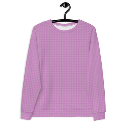 Women's Sweatshirt Pink Houndstooth-Gingham Mix