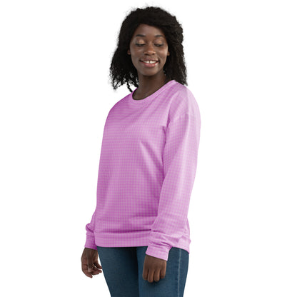 Women's Sweatshirt Pink Houndstooth-Gingham Mix