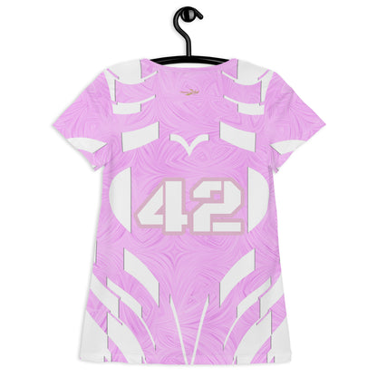 Women's Athletic T-shirt Pink Tie-Dye