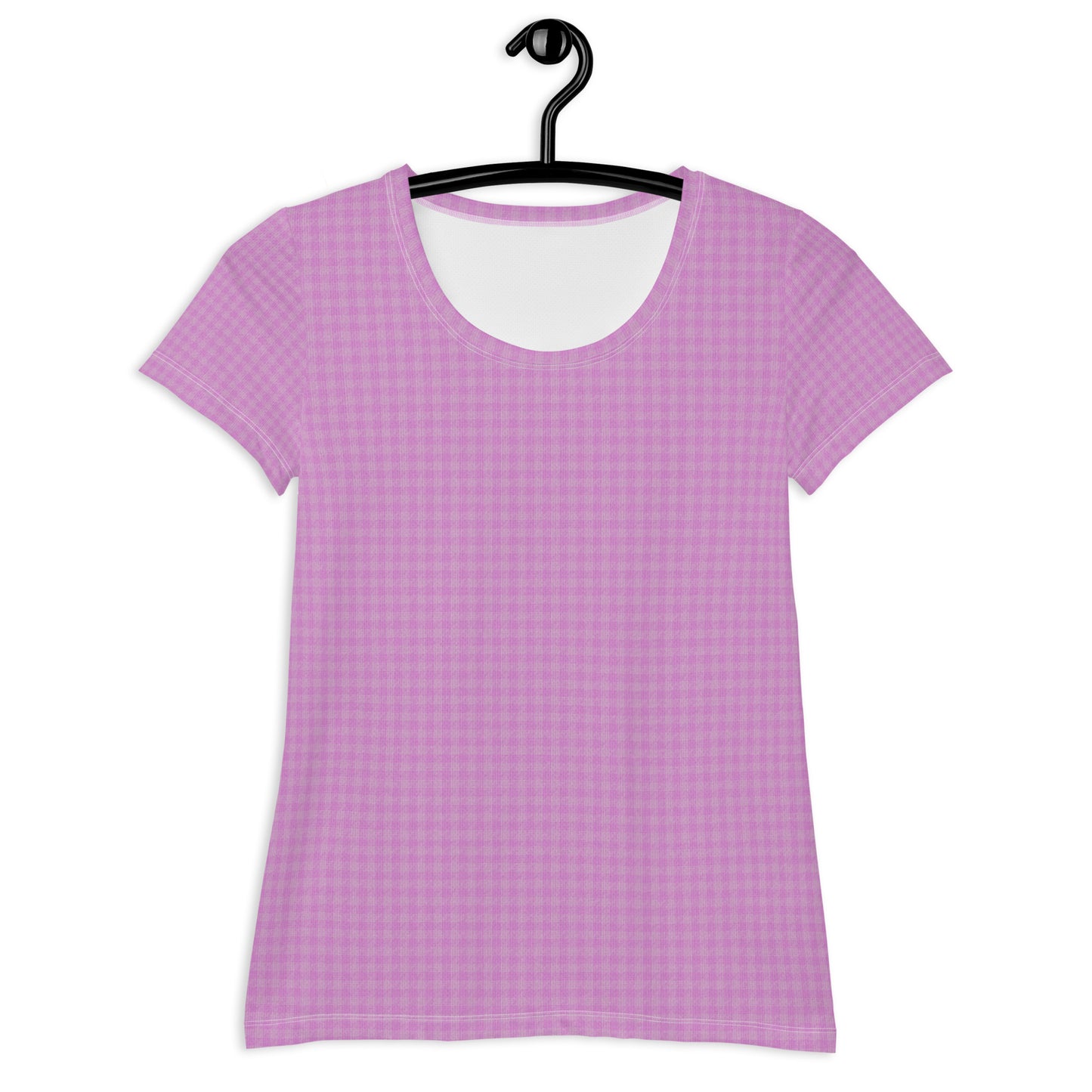 Women's Athletic T-Shirt Pink Houndstooth-Gingham Mix