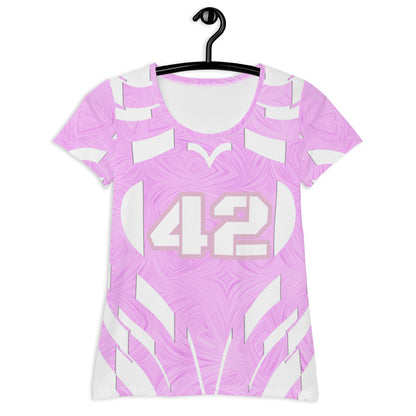 Women's Athletic T-shirt Pink Tie-Dye