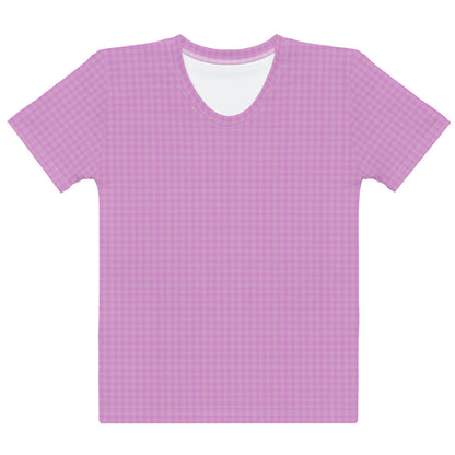 Women's T-shirt Pink Houndstooth-Gingham Mix