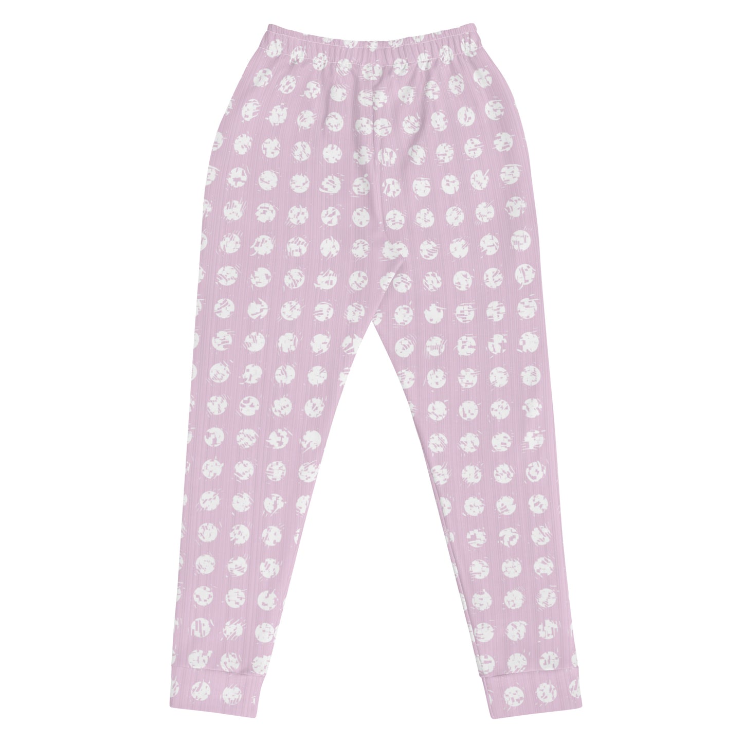 Women's White Polka Dot Pink Joggers