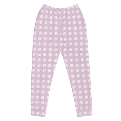 Women's White Polka Dot Pink Joggers