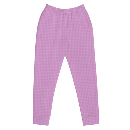 Women's Joggers Pink Houndstooth-Gingham Mix