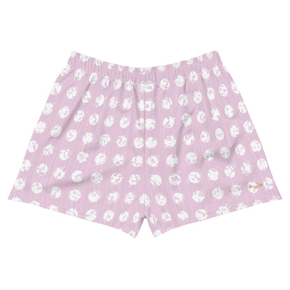 Women’s White Polka Dot Pink Recycled Athletic Shorts